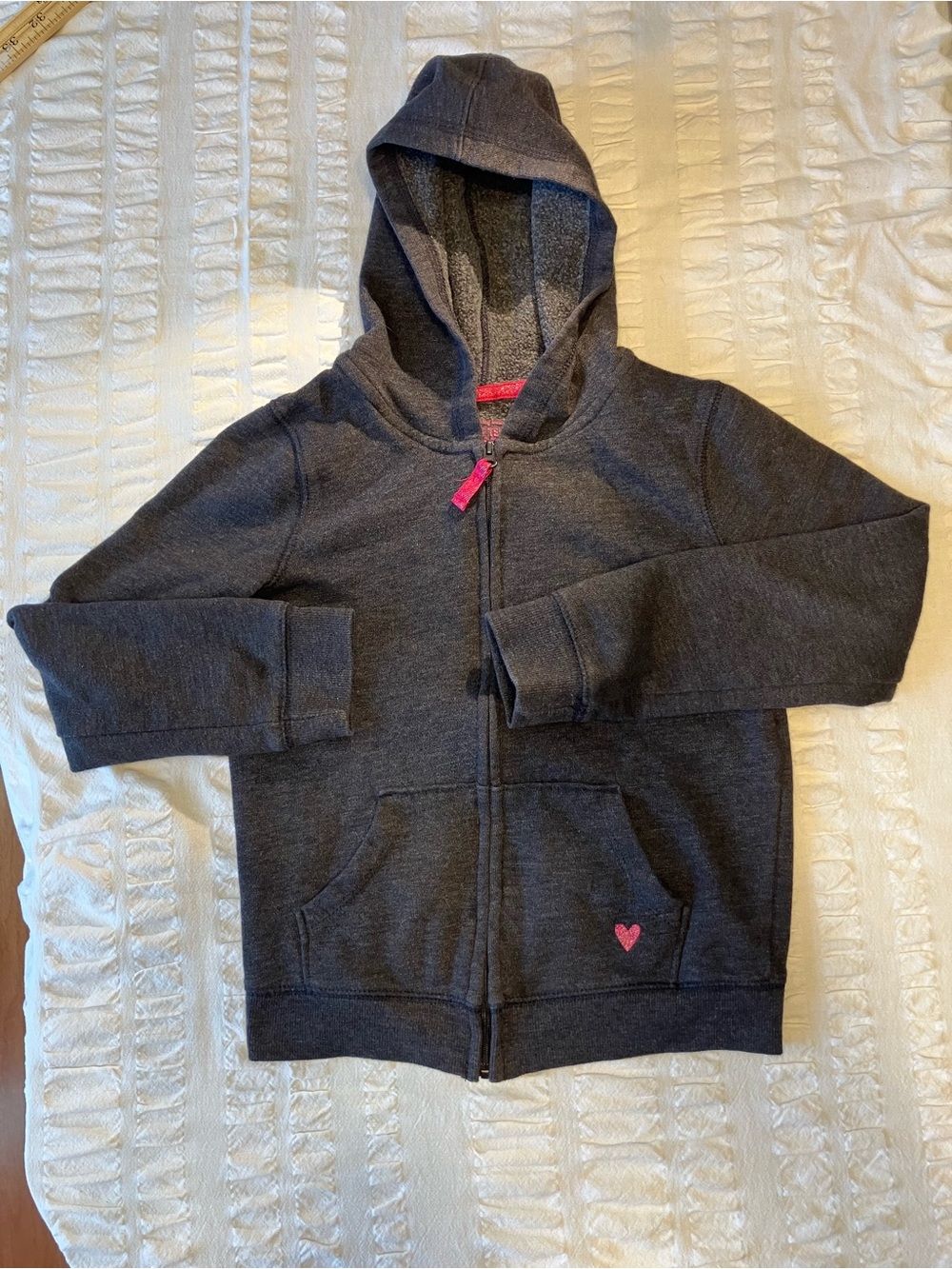 jumping beans Dark Gray Hoodie with Pink Heart Accent